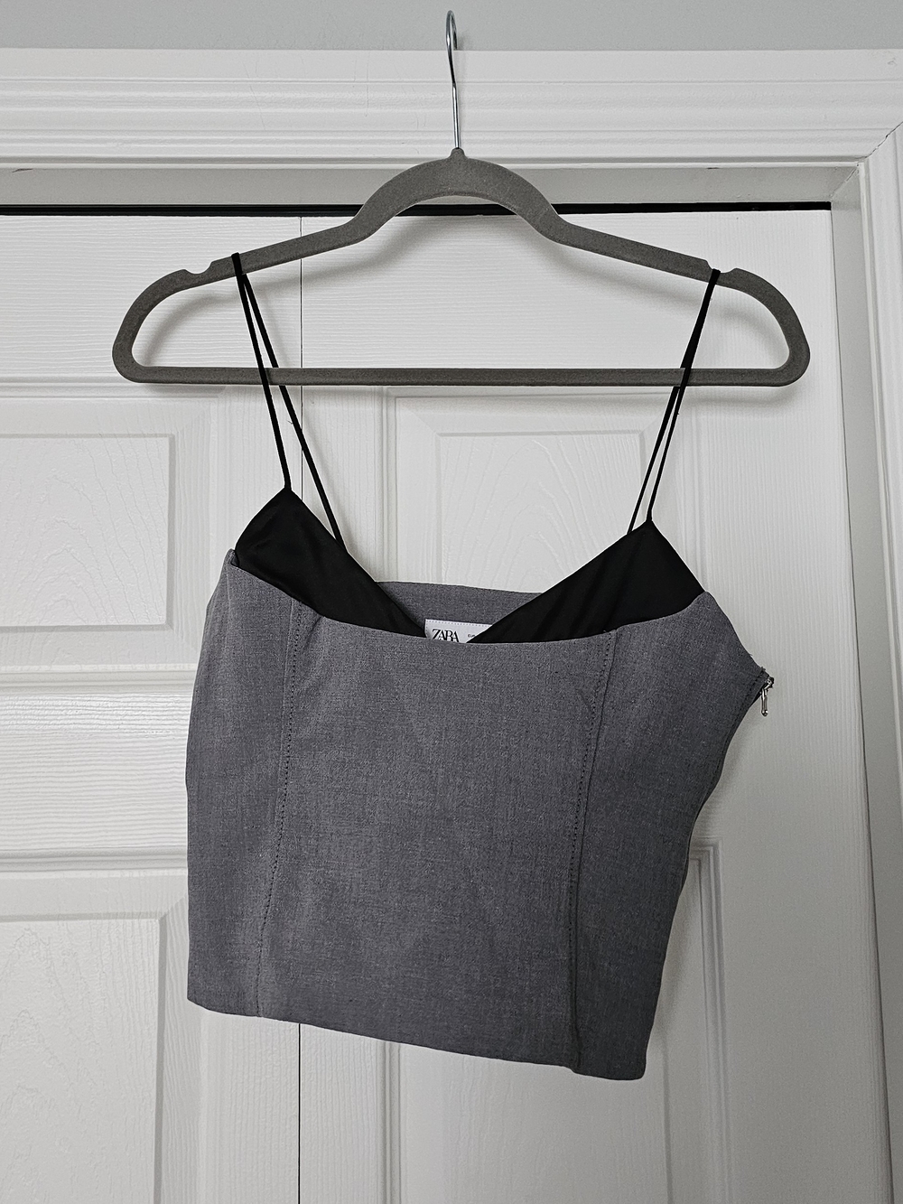 Zara gray blazer with black trim